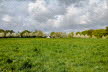 Landschaft mit blhenden Kirschbumen